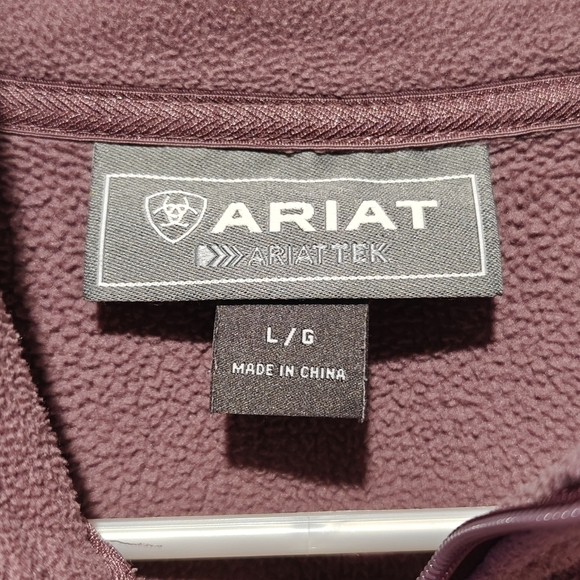 Ariat Fleece Jacket Size Large Mauve Purple Zip Pockets Coastal Cowgirl - Picture 4 of 9